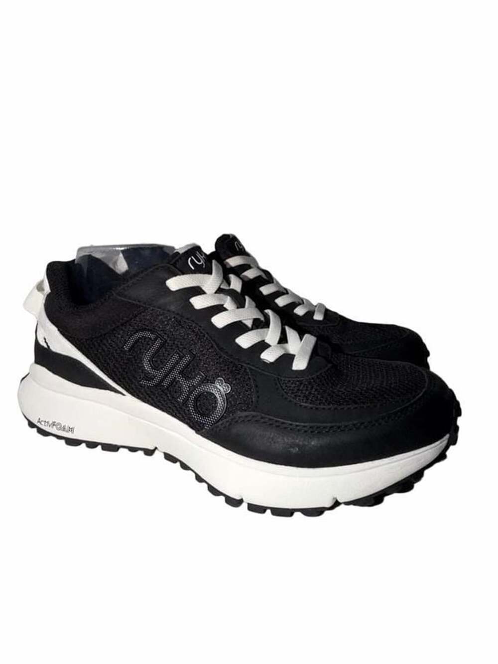 Rykä Women's Jog On Lace Up Sneaker Black White